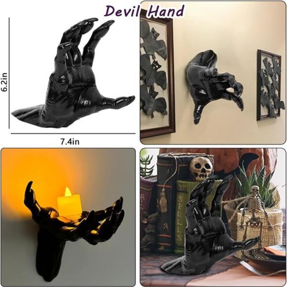 Halloween Decorations, Pack of 3 Wall Mounted Creepy Reaching Hands - Picture 4 of 7
